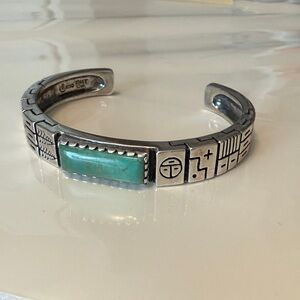 Turquoise cuff bracelet by Roderick Tenorio